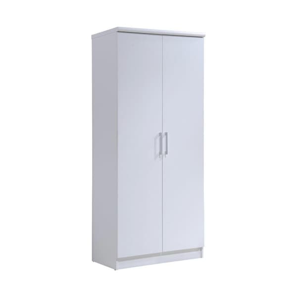 Hodedah HID8600 WHITE 73 x 17 x 31.5 in. 2-Door Armoire with 4-Shelves; White HID8600 WHITE - main